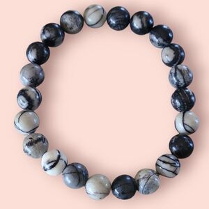Black Picasso Gemstone Bracelet Black/Grey